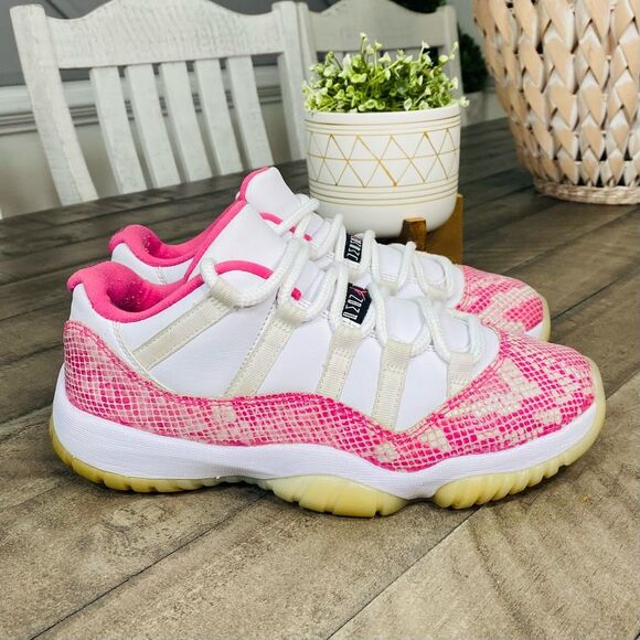 Nike Air Jordan 11 Retro Low Pink Snakeskin Women’s Sneakers Size 8.5 - Picture 1 of 7